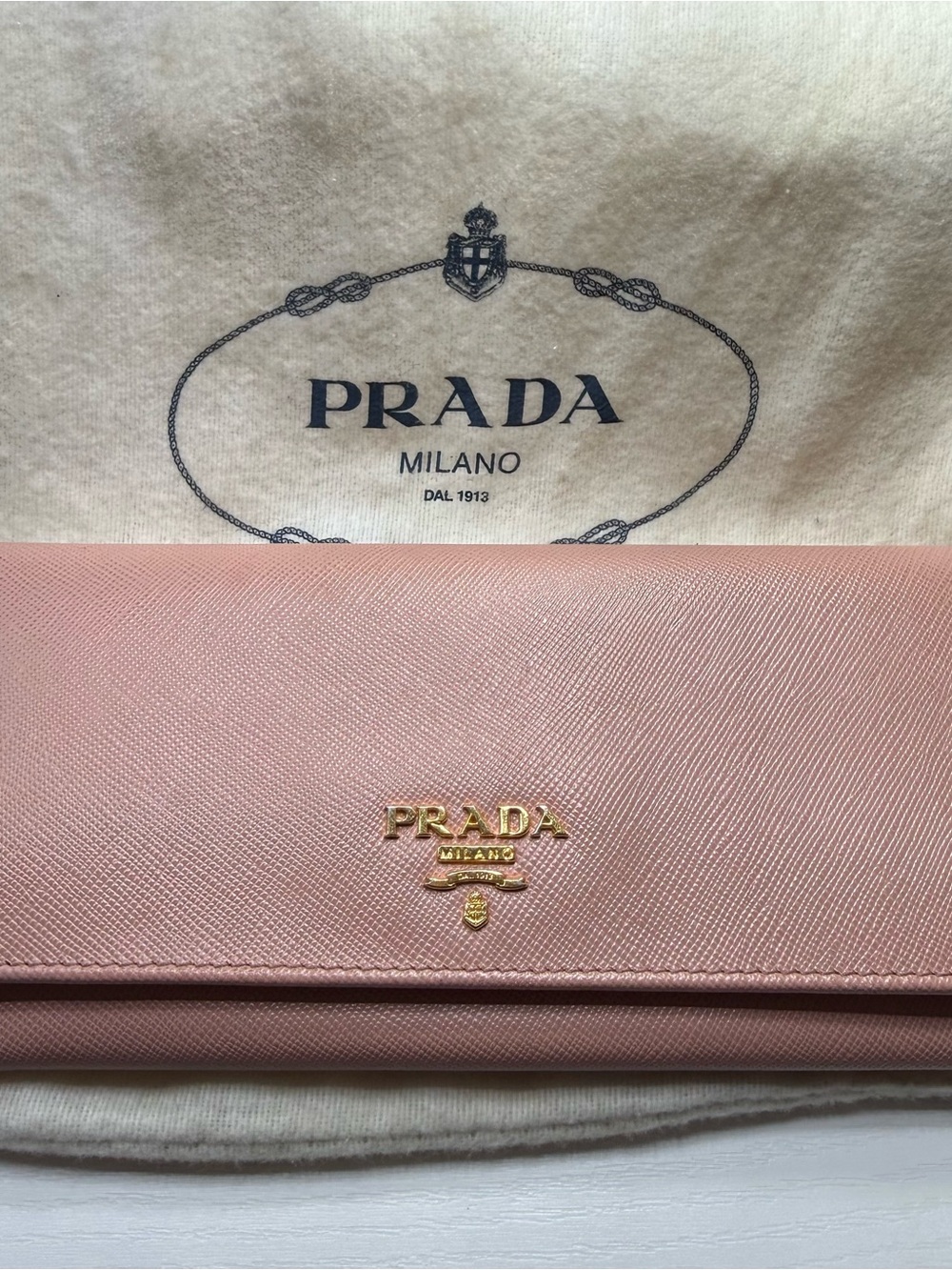 Prada Pink Saffiano Leather Wallet- w/ COA